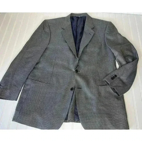 Adolfo Italy E. Thomas Silk Wool Sport Suit Jacket Blazer Men 44R - Picture 1 of 6